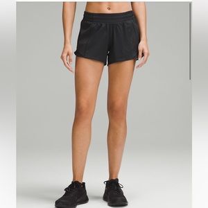 size 6 inseam 4 black lululemon hottie hot shorts